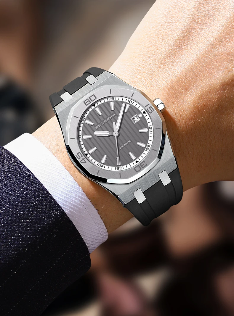 Specht&Sohne New Classic Men's Watch 50M Waterproof Luminous Sapphire Crystal Blue Automatic Mechanical Watches Reloj Hombre Sc5ffa3a278fb4be88ce55a69b0b0defc5