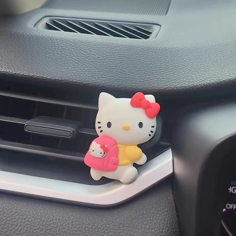 Kawaii Charm Backpack Hello Kitty Car Decoration Cute Funny Ornaments Car Air Conditioner Air Outlet Aromatherapy Gift