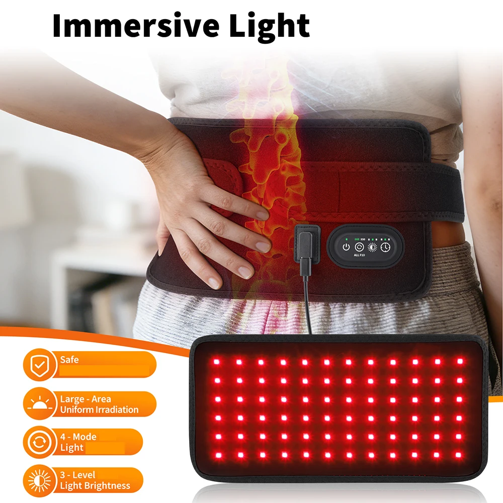 Multifunctional Cordless Massage Pad 660nm & 850nm Light Portable LED Light Wrap Pad for Knee Back Shoulder Waist Joint Relax