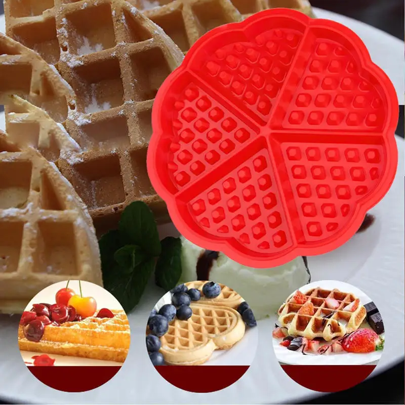 New 2Pcs Creative Non-stick Food Grade Silicone Waffle Mold Kitchen Bakeware Cake Mould Makers for Roaster Cake Decorating Tools