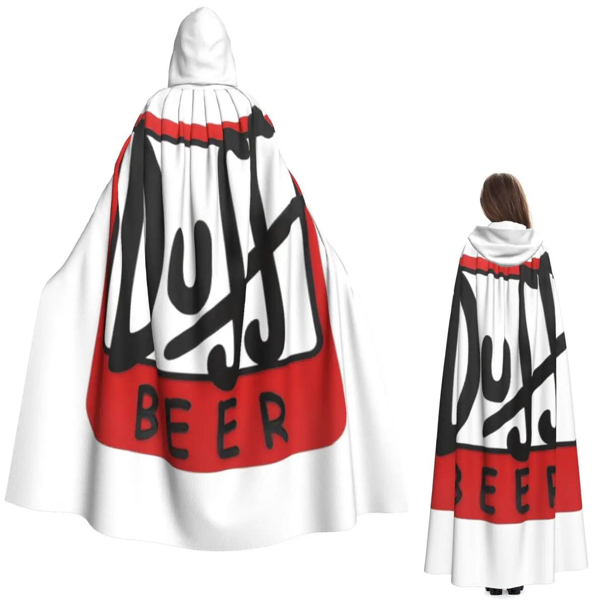 

Duff Beer Long Hooded Cloak Witch Medieval Costume Cosplay Cape HalloweenVampire Adult Unisex