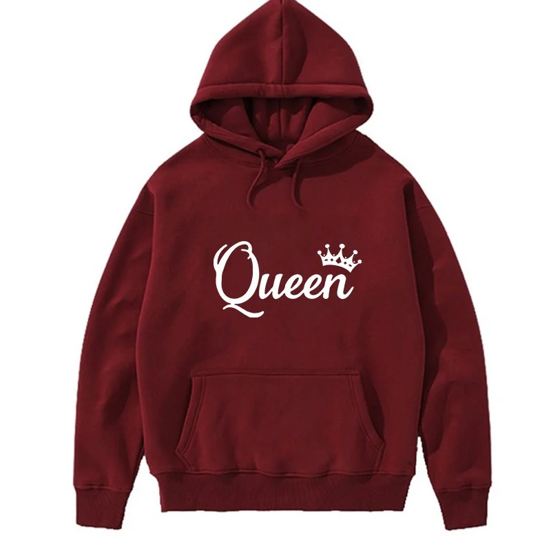 Fashion Queen Letter Printed Hoodies Men Woman Hoodie Streetwear Hooded Sweatshirts Harajuku Sports Pullovers Unisex Clothing