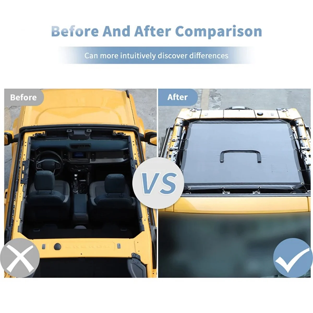 

Durable Car Top Roof Hammock Cover Cargo Net Rest Storage for Ford Bronco