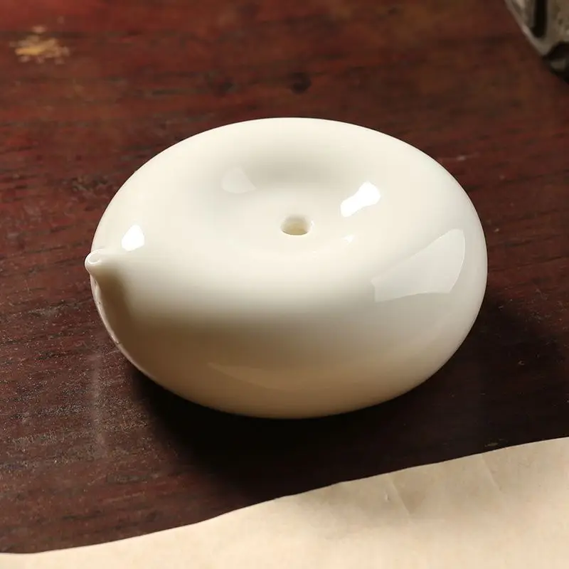 

HVV Yangzhiyu White Porcelain Waterdrop Ceramic Inkstone Drip Inkstone Grinding Ink Bowl Drip Study Four Treasures Calligraphy