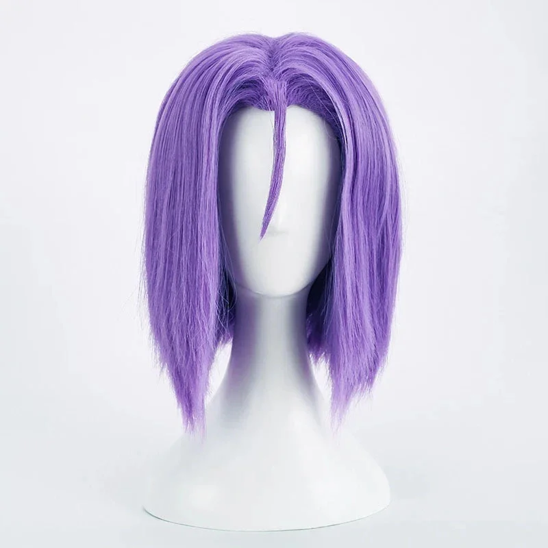 Team Rocket James Cosplay Wig With Wig Cap , Anime Role Play Purple Hair , High Temperature Wire