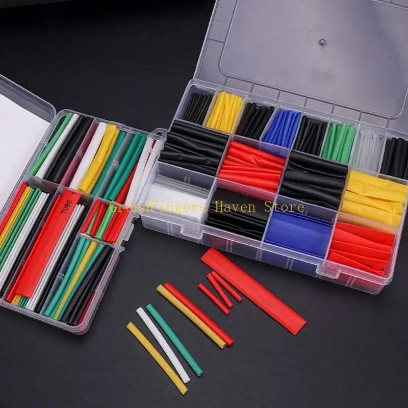F68D 530/800Pcs Electric Insulation Heat Shrink Tube Insulation Sleeving Electrical Wire Cable Wrap Assortment 2:1 Shrink Ratio