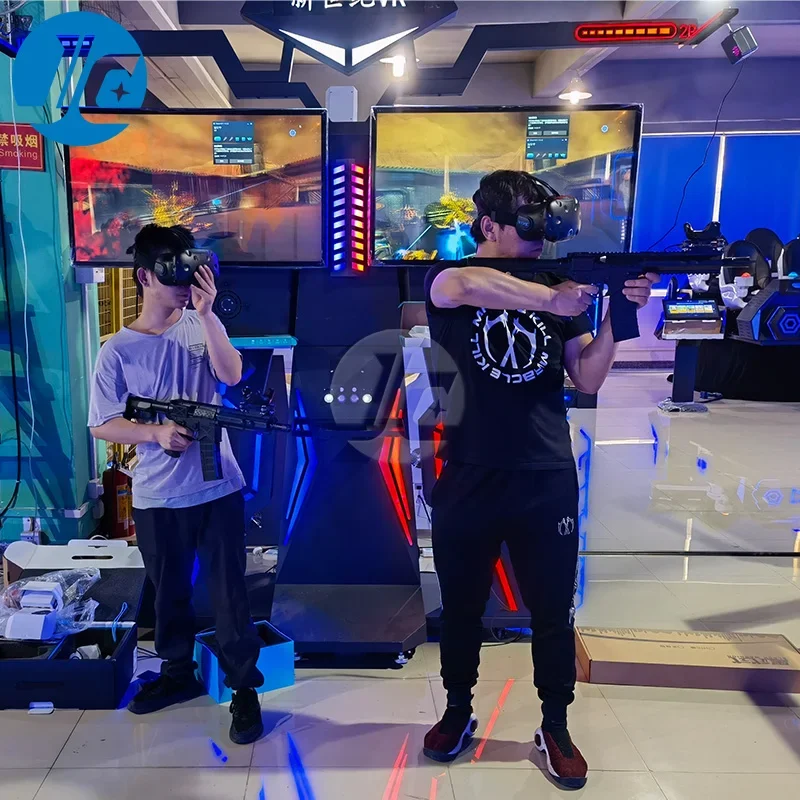 Tempur Online Set realitas Virtual 9D VR, Simulator VR Shooting Game menembak VR