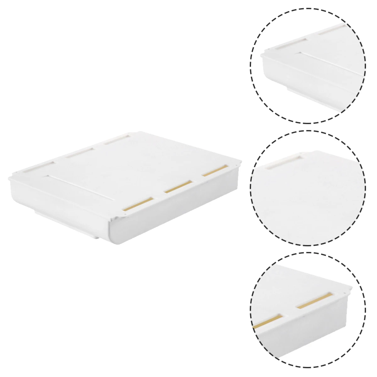 

Desk Organizer Stationery Box Self-adhesive Hanging Pencil Drawer Organizers Tray Under The Table White for Pens