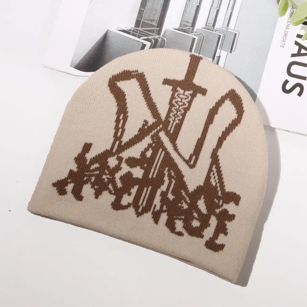 2025 moda chapéu de tricô gorros goth bonés das mulheres dos homens y2k inverno pop harajuku vintage quente hip hop unisex casual ao ar livre boné
