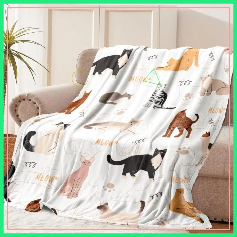 

Супермягкий флисовый плед для домашних животных, легкое плюшевое одеяло 50x60 дюймов, идеально подходит для дивана