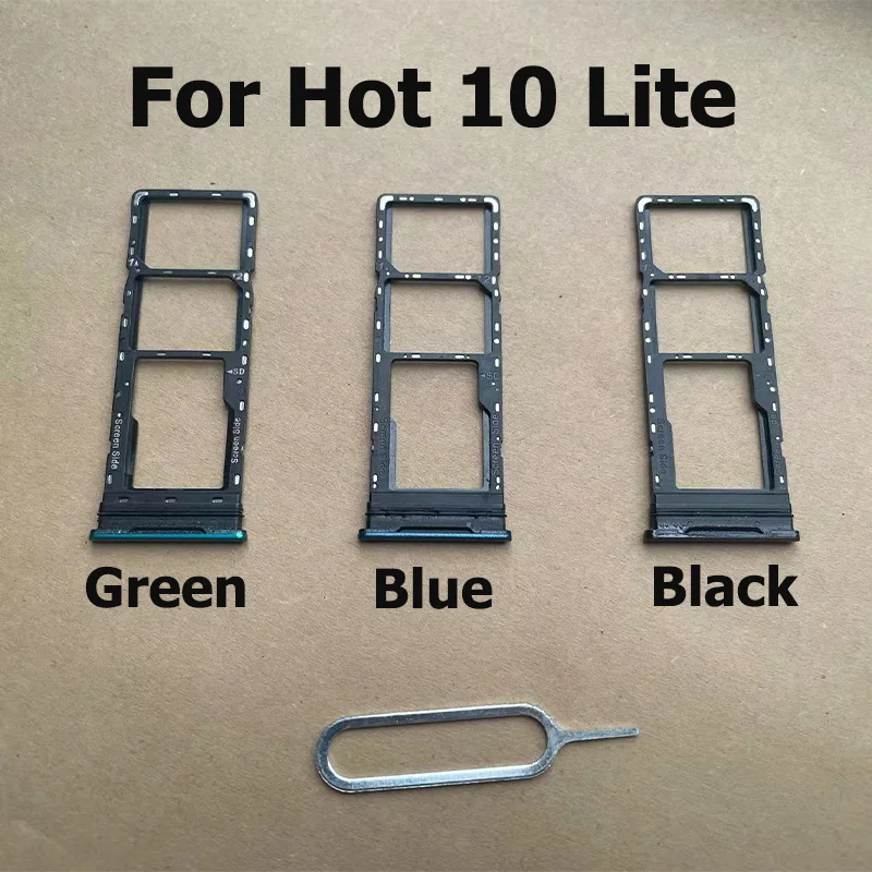 For Infinix Hot 10 Lite X657B SIM Card Tray Slot Holder Adapter Connector Container Repair Parts