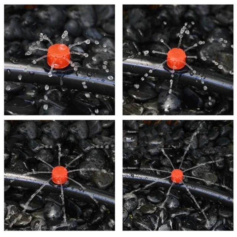 Gocciolatore micro flusso da 5 pezzi per tubo da 1/4 pollice Sistema nebulizzazione per irrigazione da giardino Soluzione irrigazione efficiente