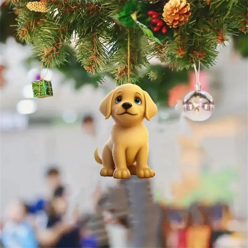 Cute Cartoon Dog Natal Enfeites, Pendurado Decoração Presente, Árvore Pingente Personalizado, Fontes Do Partido, 2025