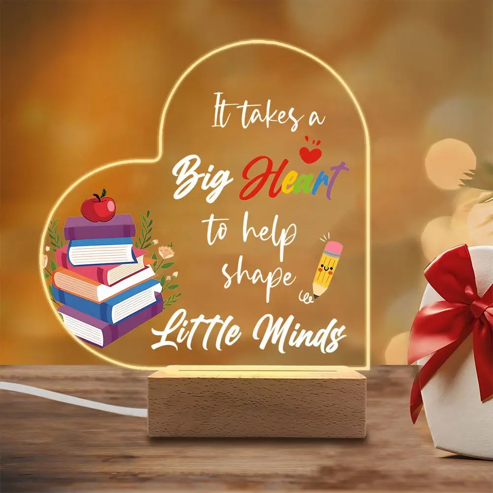 

1 шт., акриловый светящийся орнамент, аксессуары для фотосъемки, USB-основание, подарок учителю, праздничные коллекционные фигурки