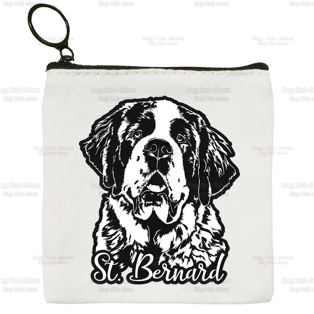 Bernard Dog New Women's Bag Pure White Bag Handmade Cloth Coin Purse Whiteboard Handbag