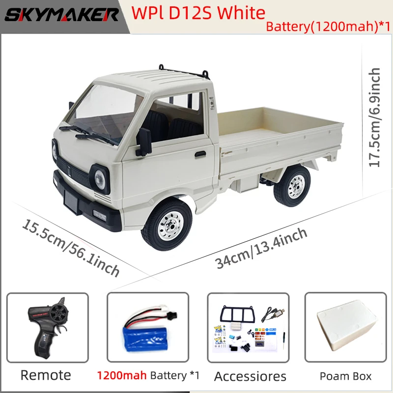 WPL D12 D12 Suzuki Carry 1/10 Dirft Climbing Truck LED Light On