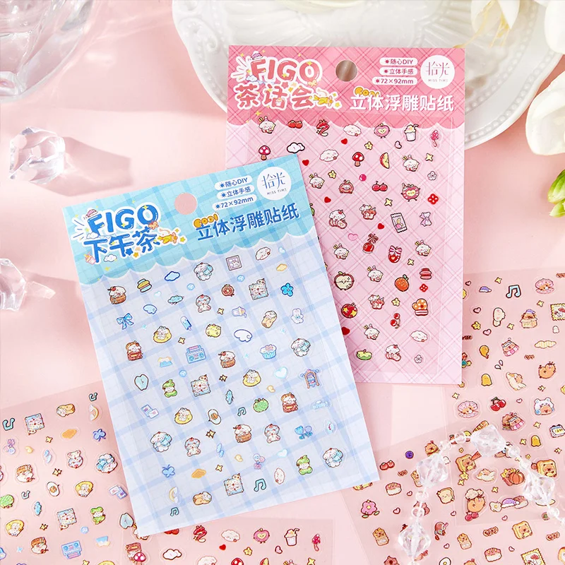Kawaii Cartoon Animal Mini Die-cutting Stickers DIY Handbook Decoration Scrapbook Diary Album Phone Case Computer School Station
