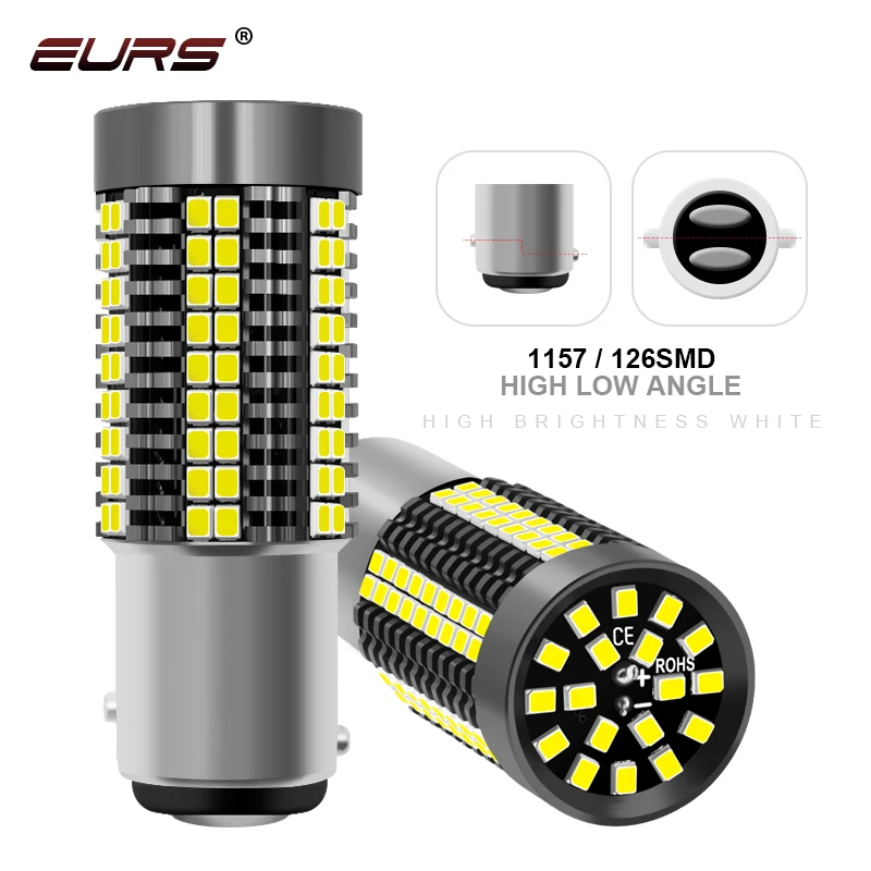 LED 1157 BAY15D 자동차 조명 1156, 1X P21/5W, P21W Ba15S Bau15s T20 7440 7443, 자동 후진 브레이크 방향 지시등, 화이트 레드 앰버 12V