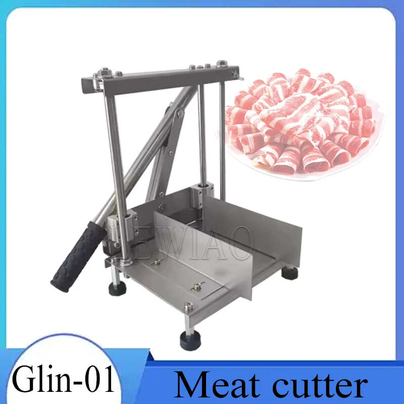 

Home Kitchen Frozen Meat Slicer Manual Stainless Steel Food Cutter Slicing Machine Automatic Meat Delivery Nonslip Handle