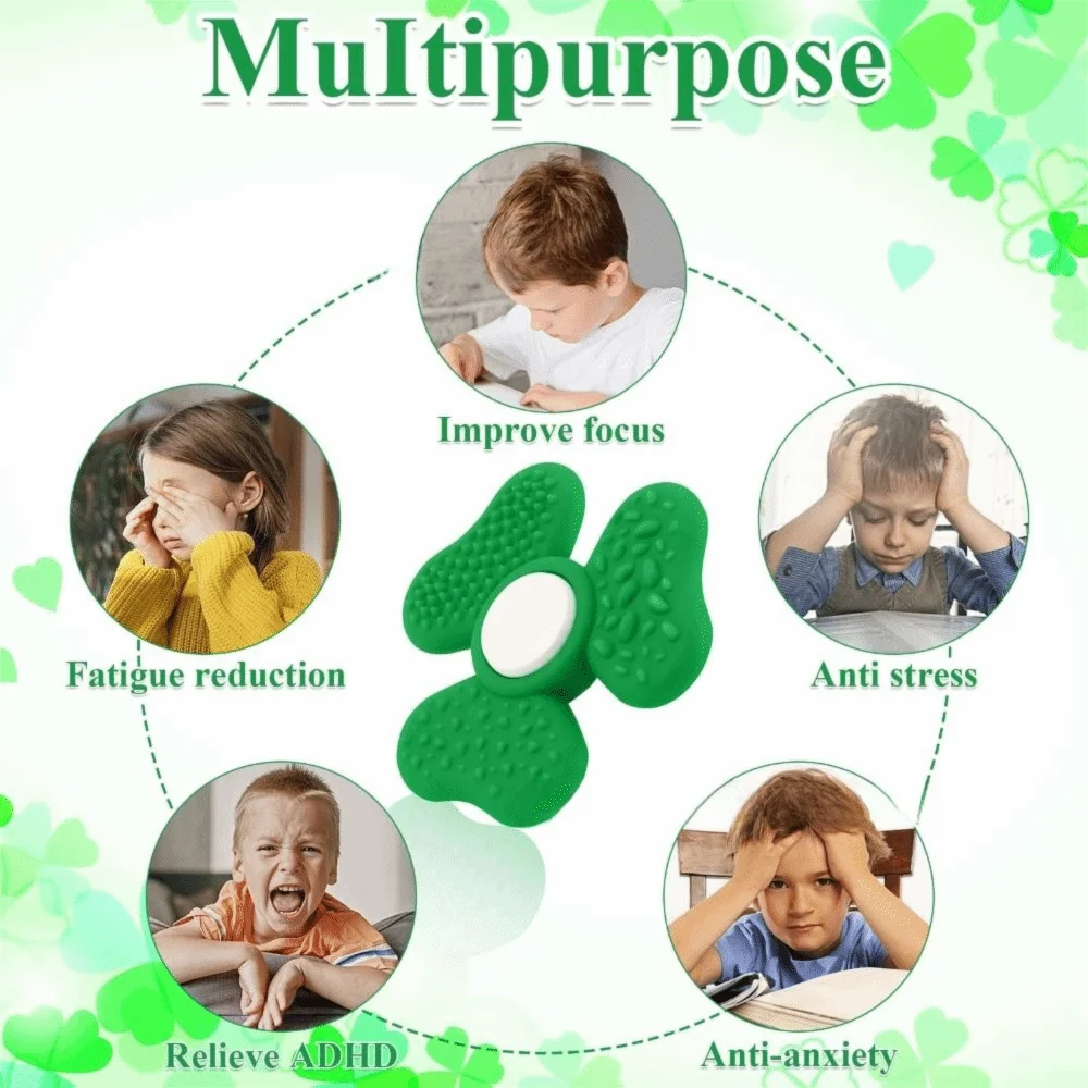 

Clover Textured Soft Worry Stone Fidget Toy Relaxing No Noise Children Sensory Stone Silicone Creative Textured Worry Rocks