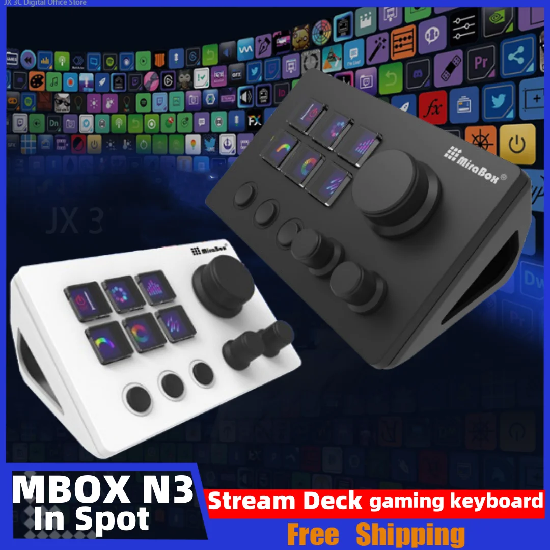 

Mirabox N3 Visual Streamdeck Live Broadcast Console Controller Custom Visual Mini Gaming Keyboard Custom Button Windows/Macos