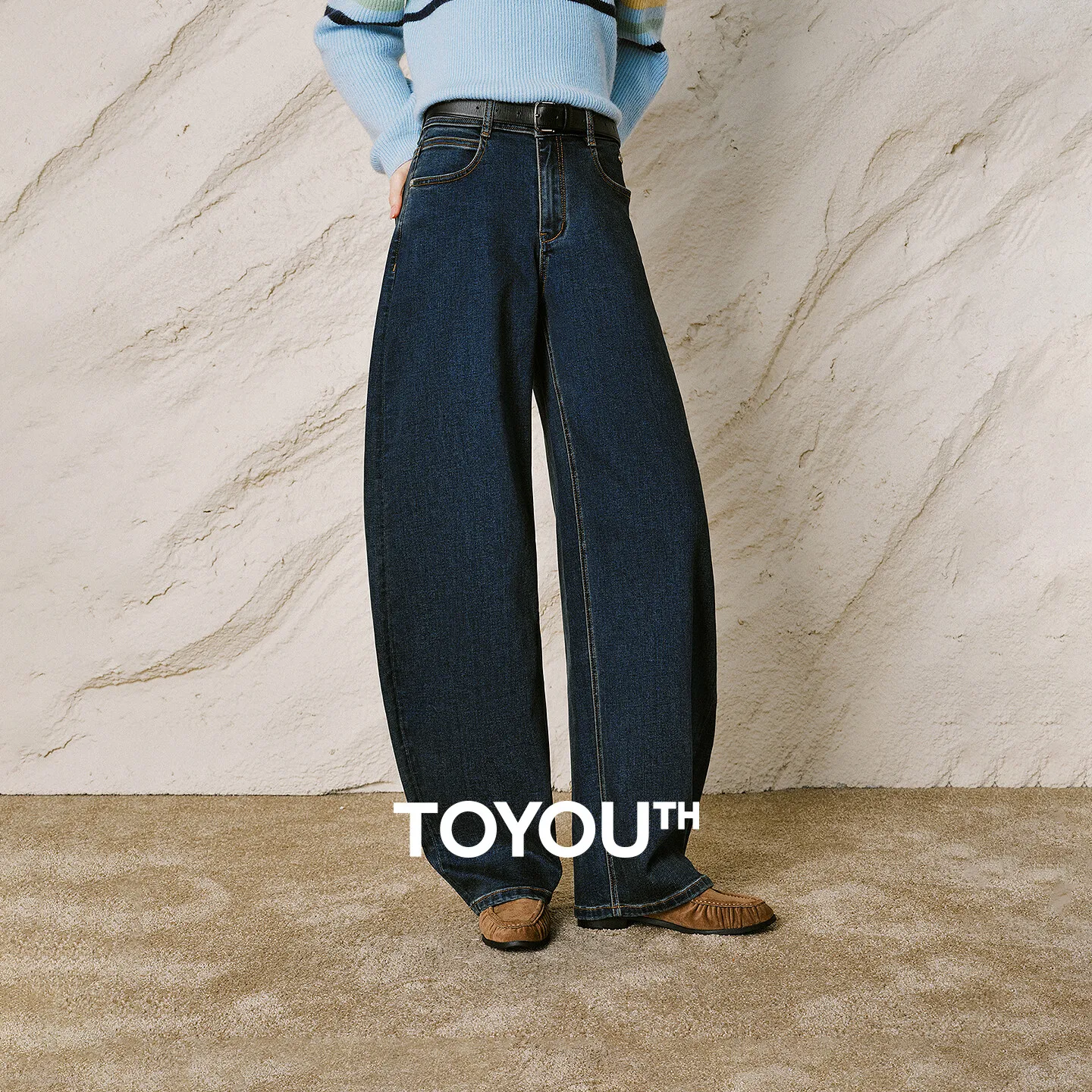 TOYOUTH Women Jeans 2026 Winter New Mid Rise Stretch Curved Leg Brushed Fleece Pear Shape Long Pants