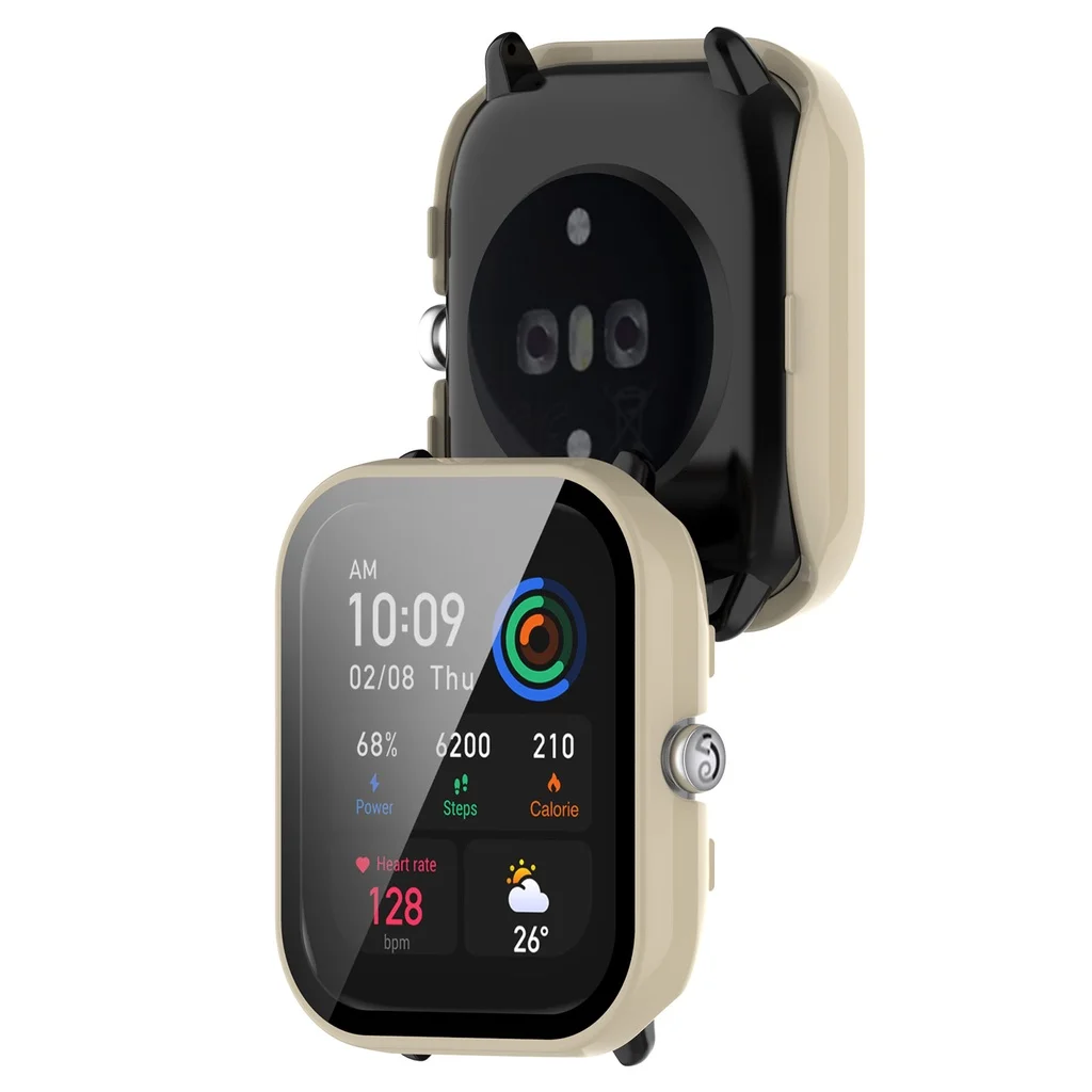 Case For Huami Amazfit GTS4 mini GTS 4 mini Hard PC Frame Bumper Cover Case+HD Slim Tempered Glass Anti-scratch Screen Protector
