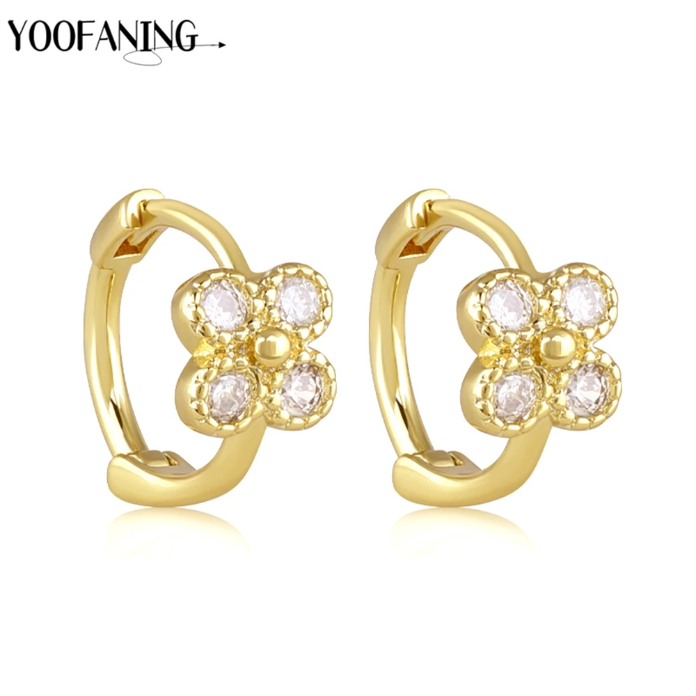 YOOFANING 925 Sterling Silver Ear Needle Luxuriou Gold Silver Hoop Earrings High-end Design Women's Jewelry Party  Earrings Gift