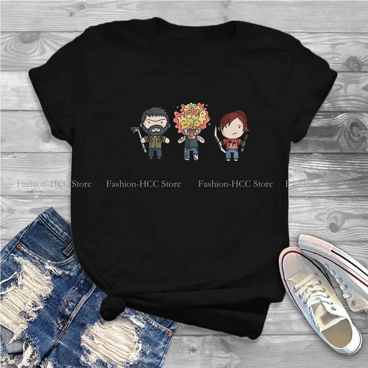 The Last Of Us Tess Bill Game Polyester TShirt for Women Ellie and Joel and Clicker Cartoon T Shirt High Quality Trendy