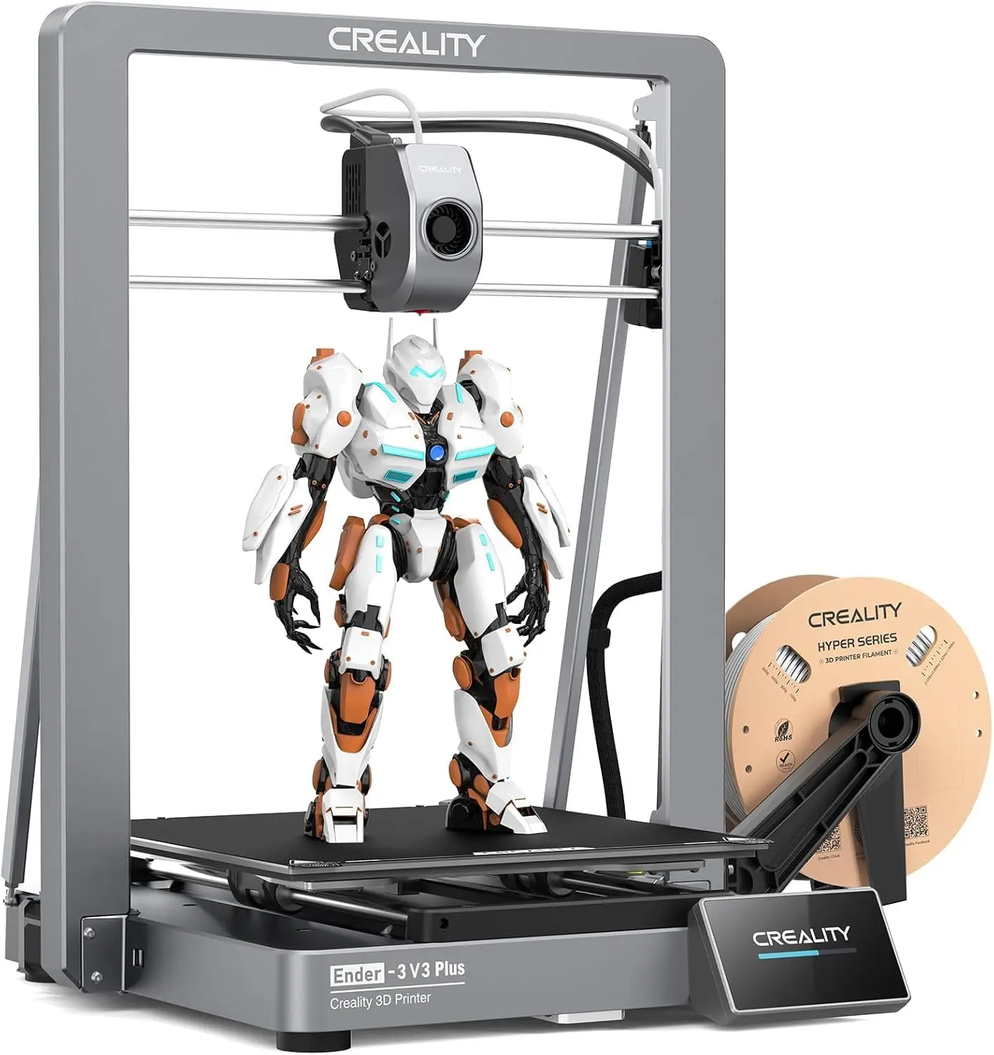 3D-принтер Creality Ender 3 V3 Plus, CoreXZ, высокоскоростной (600 мм/с), с автовыравниванием, экструдер с прямым приводом, стабильная металлическая конструкция, три-металлический корпус