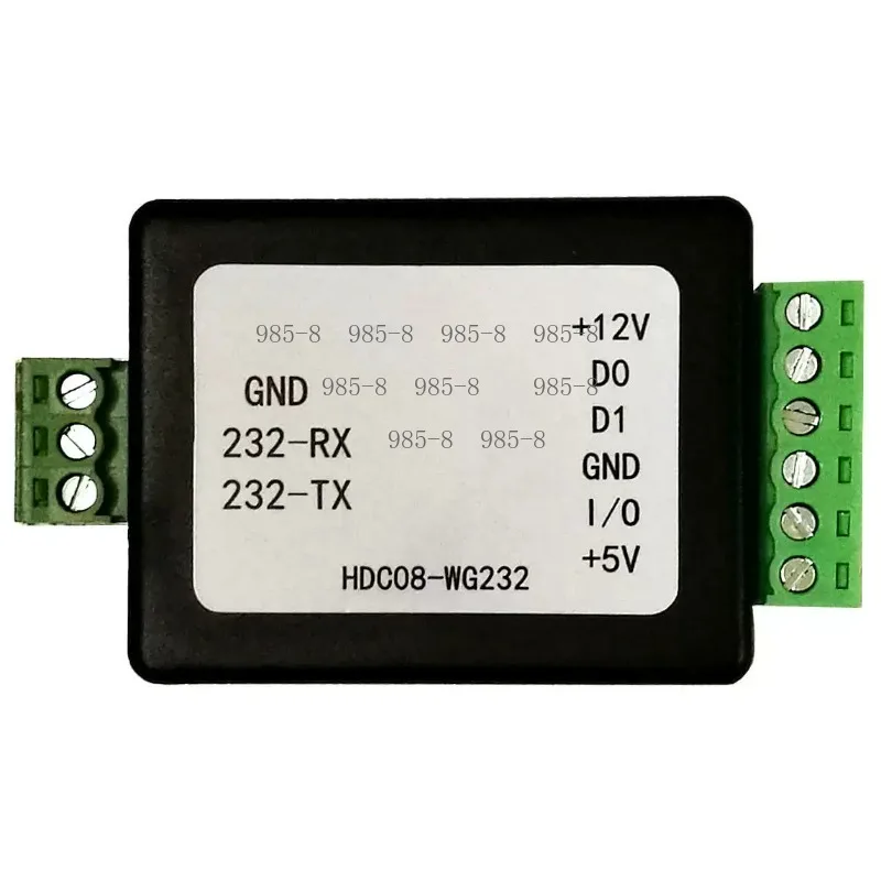 Bidirectional RS232 to Wiegand Converter Supports WG26/32/34/35/37/66 for Access Control System