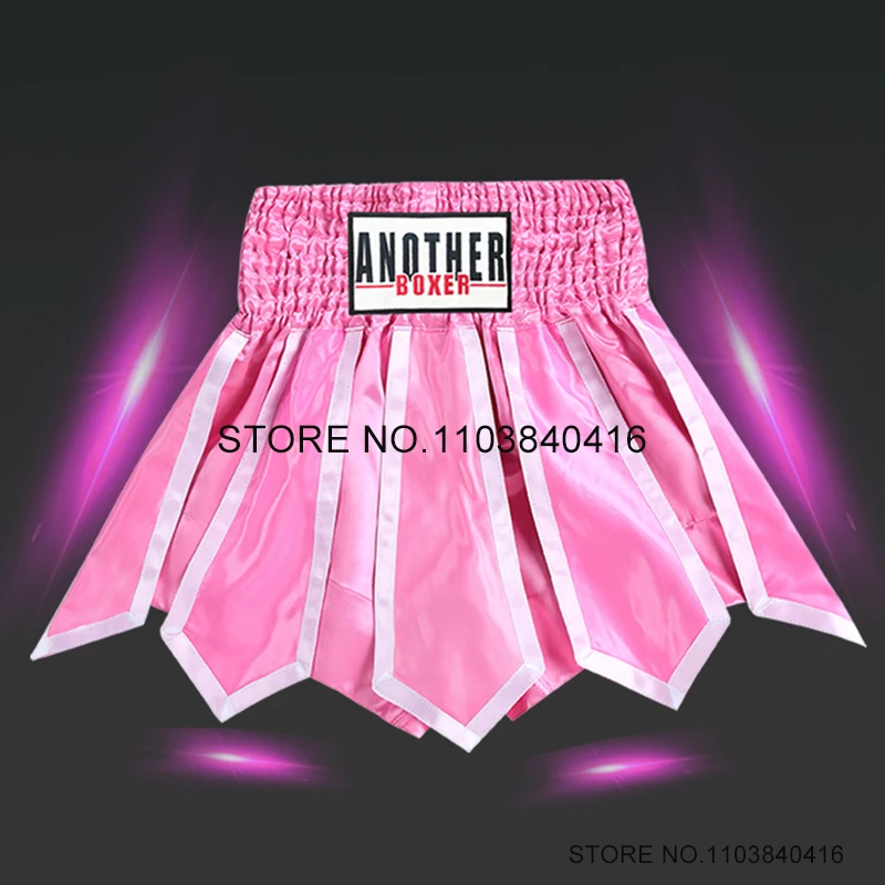 Muay Thai Shorts Women Kick Boxing Shorts Lotus Ribbons Fight Kickboxing Pants Men Kids Martial Arts Thaiboxing Training Clothes