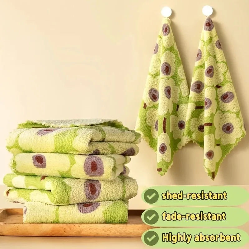 Paños de Cocina Absorbentes y Sin Pelusas de Felpa de Coral con Forma de Aguacate