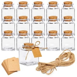 Mini Glass Jars with Cork Stoppers, Small Jars with Cork Jars for Gift Favors, Spices, Herbs, Glitter, DIY Crafts