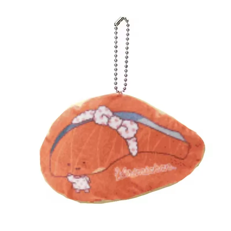 Nuevo lindo Anime Kirimi-Chan salmón llavero de felpa cadenas niños juguetes de peluche pequeño colgante para niños regalos