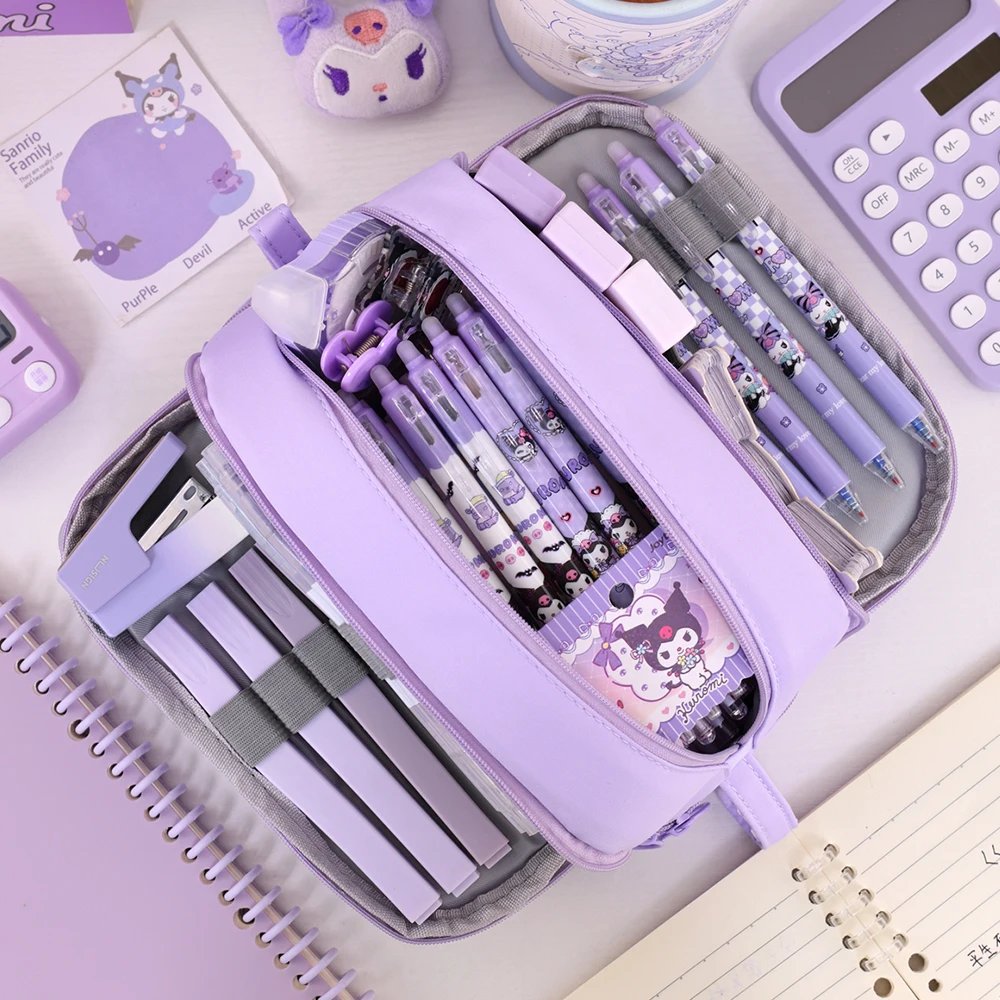 Estuche para lápices de 4 compartimentos, multistradas, proveedor de papelería escolar para estudiantes, bolsa de almacenamiento de lápices, bolsa divisora para bolígrafos