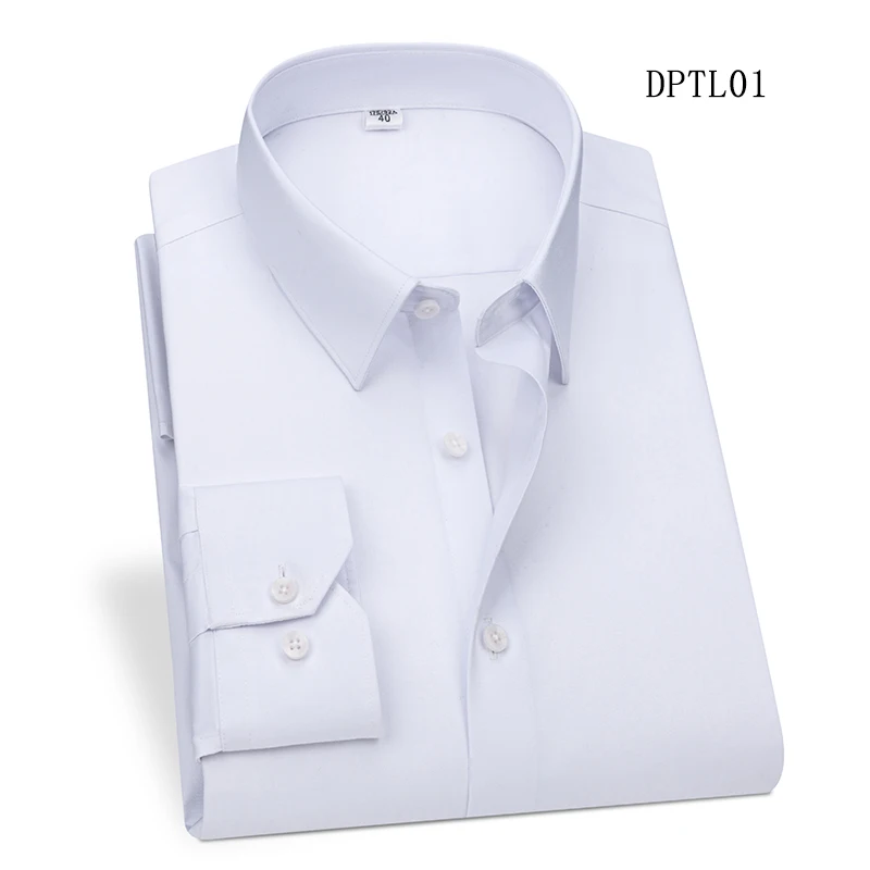 Men's Sports Top Stretch Cambodian Business  Non-Iron Shirt Fashion Versatile Casual Simple Solid Comfortable Turn-Down Collar