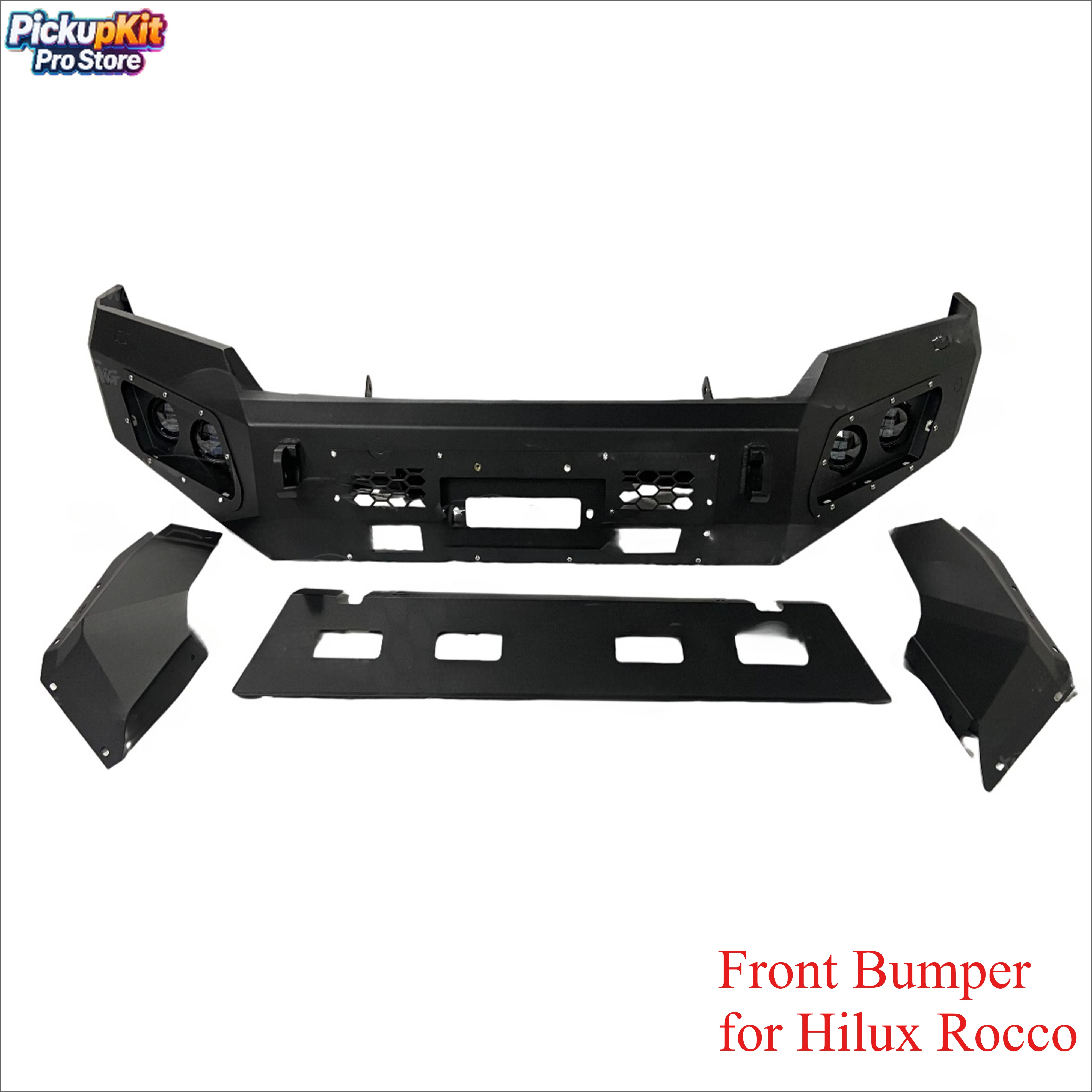 

Heavy-Duty Steel Bullbar Front Bumper for Hilux Rocco 4x4 Off-Road Direct Fit Pickup Truck Accessory