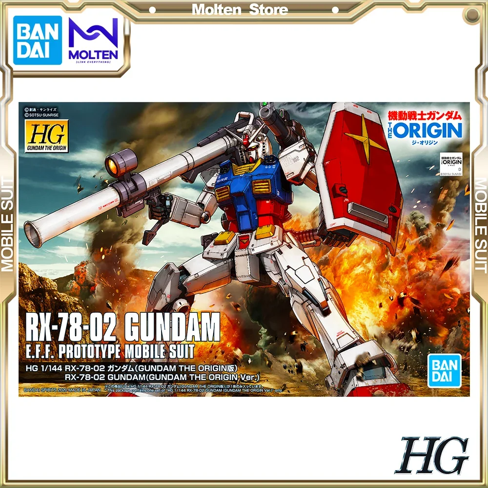 

BANDAI Original HG 1/144 RX-78-02 Gundam Gundam The Origin Ver. GTO Mobile Suit GundamGunpla Model Kit Assembly/Assembling