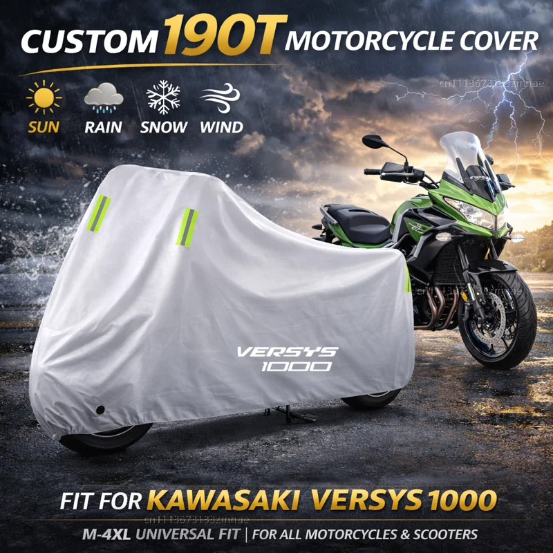 

For KAWASAKI VERSYS 1000 1100 1000SE SE VERSYS1000 VERSYS1000SE 2015-2024 Outdoor Motorcycle Cover Waterproof All Weather Cover