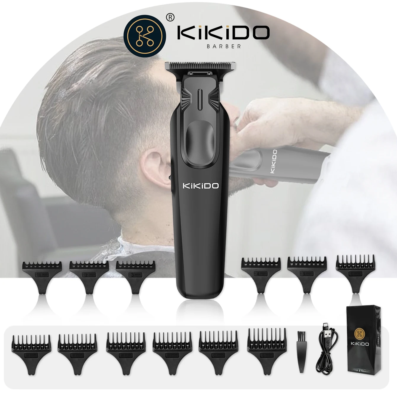 

KIKIDO KK-310 Professional Hair Clipper Hair Cutting Machine Hair Trimmer Men LED Display Cordless Hair Clippe