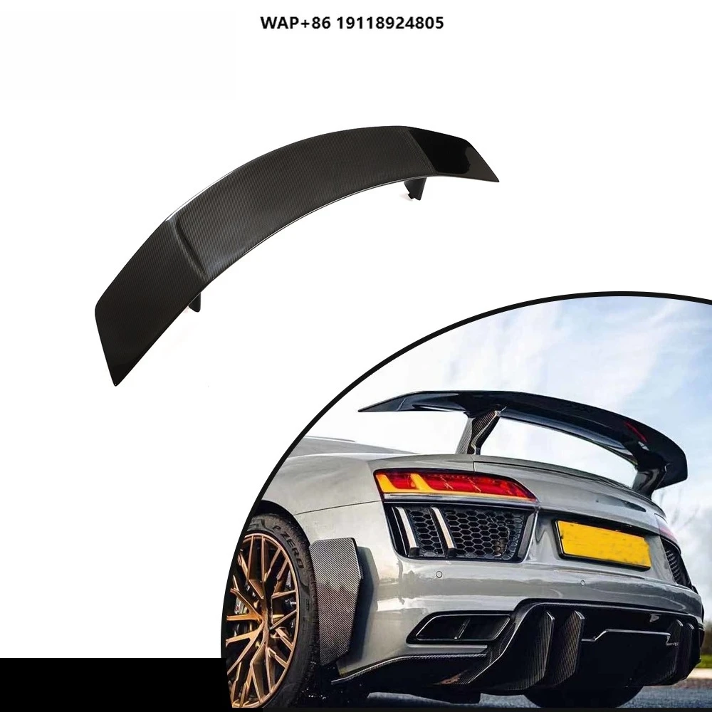 

For R8 V10 Coupe 2016-2018 DRY CARBON FIBER Rear Trunk Spoiler Racing Wing