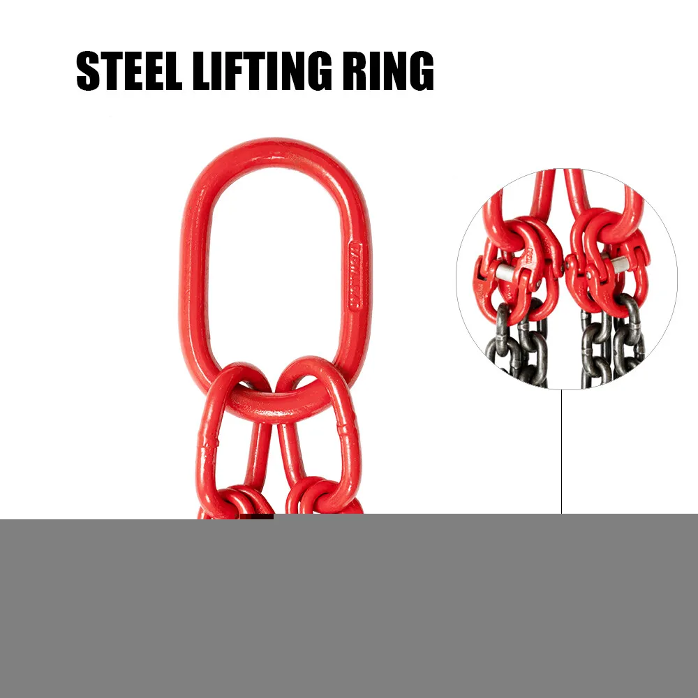 Estilingue de corrente de elevação de 1,5 mtr x 4 pernas 8 mm 5 toneladas com gancho de aço