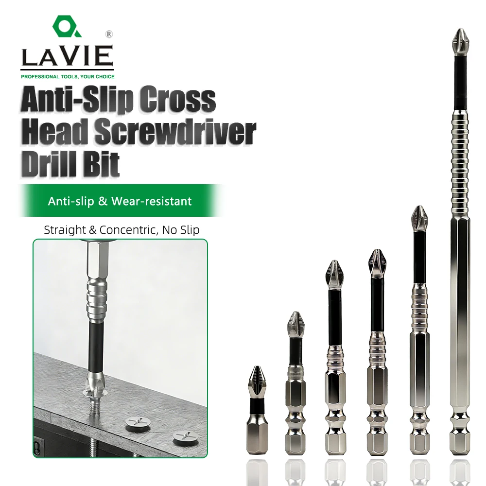 

LAVIE 1pc PH2 Screwdriver Bits 25-150mm Long,1/4" Hex Magnetic Drill Bit, Cross Head Screwdriver Tips for Electric Drill