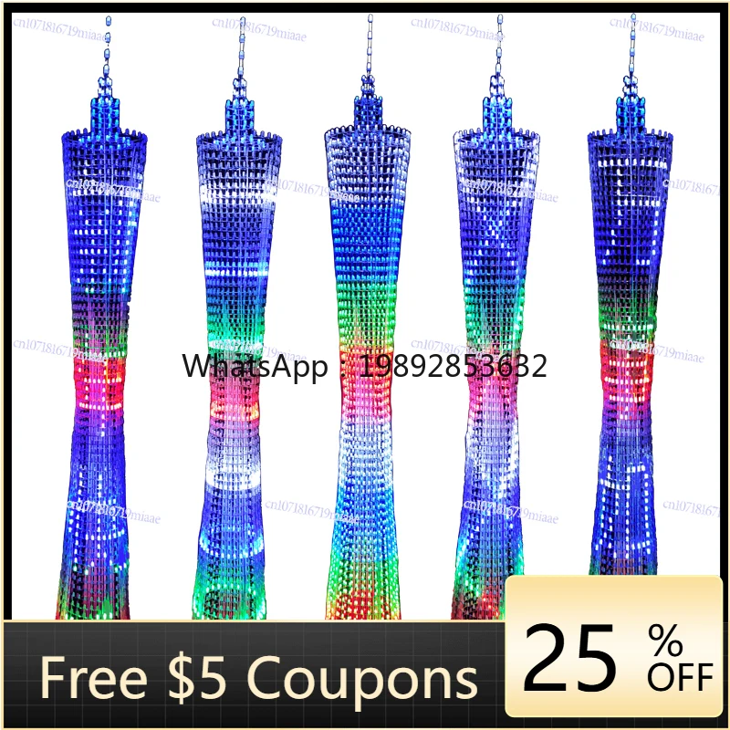 64-Floor Canton Tower DIY Kit LED Small Waist, Light Cube Electronic Production Parts STM32 Microcontroller