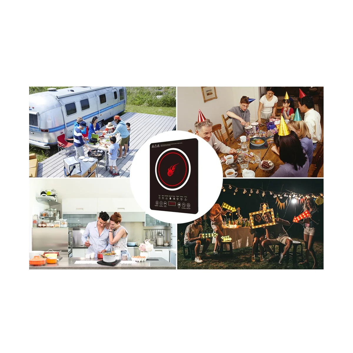 Портативная индукционная варочная панель с 8-уровневой горелкой на столешнице, электрическая индукционная плита, вилка стандарта США