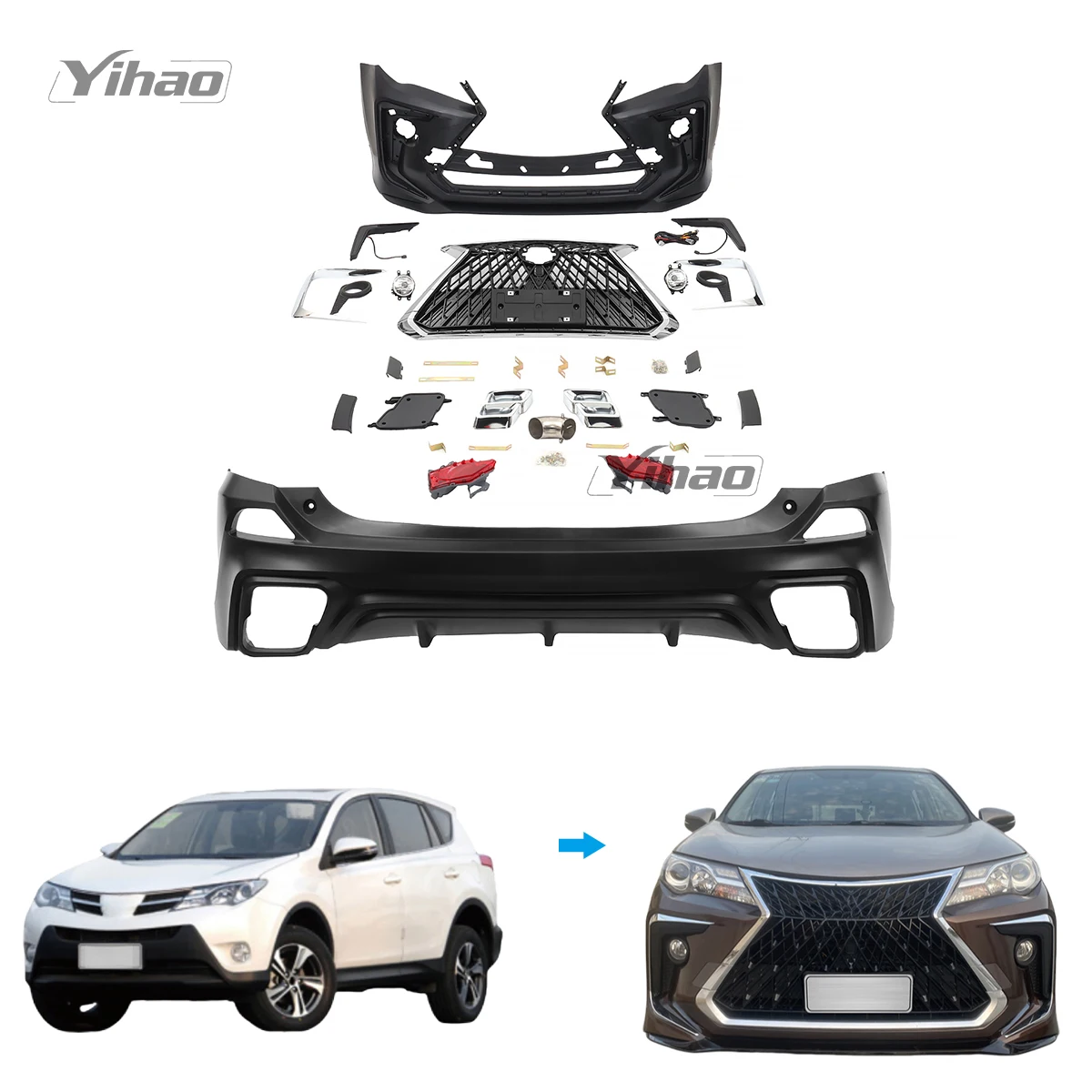 

Auto Parts Front Rear Bumpers Grille Body Kit for TOYOTA RAV4 2013+ 2014 2015