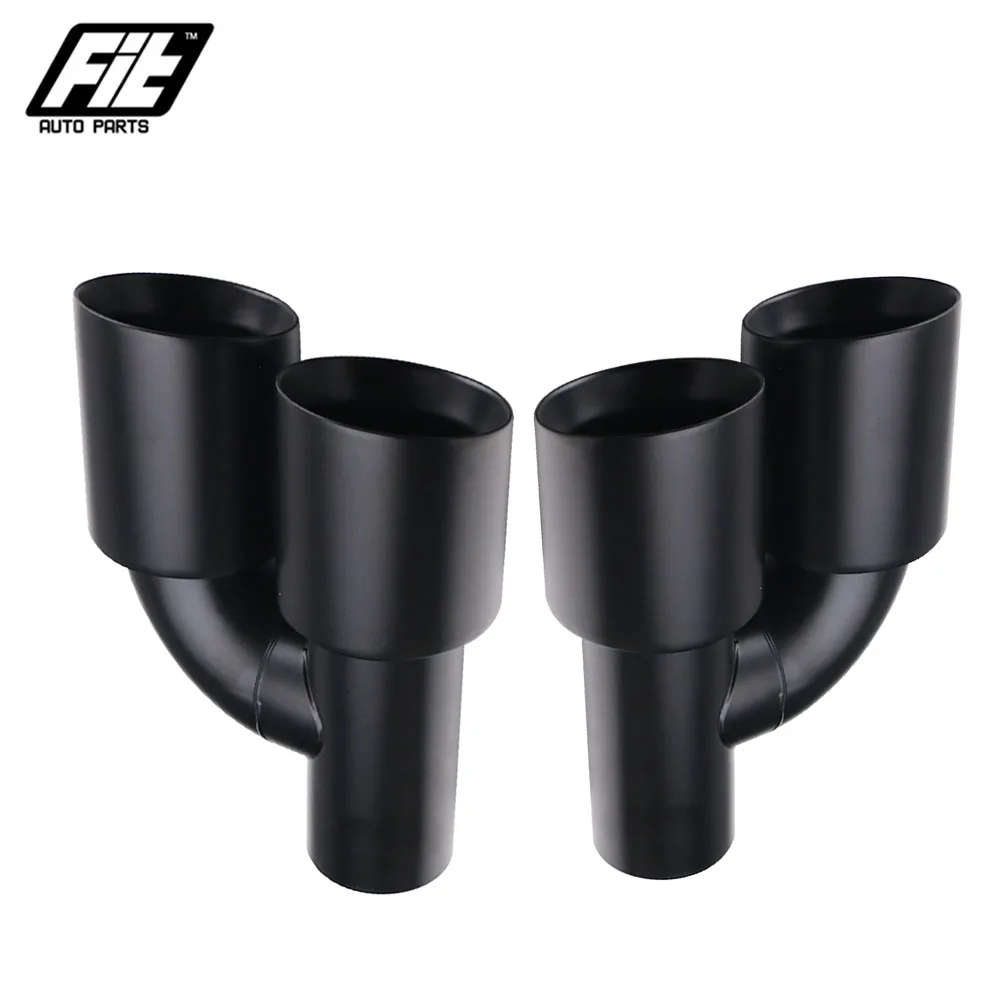 

1PCS Dual Out Stainless Steel Car Rear Exhaust Tip black Weld-on muffler Tail pipe 63mm inlet 89mm outlet