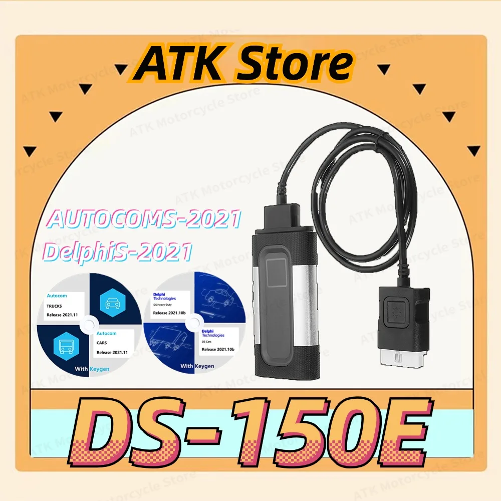 2024 Best VD DS-150E C-D-P Bluetooth 2021.11 Keygen TNESF DEL-PHIS OR-PDC Car Truck Obd2 Scanner Diagnostic Tools