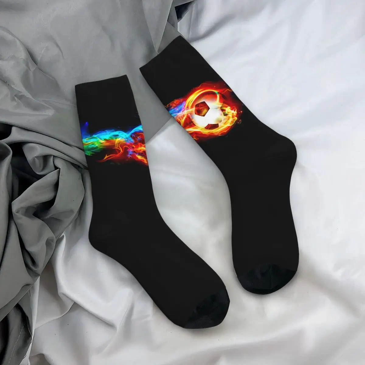 Футбольные носки (4) в стиле Харадзюку, супер мягкие чулки, всесезонные длинные носки, аксессуары для унисекс, рождественские подарки